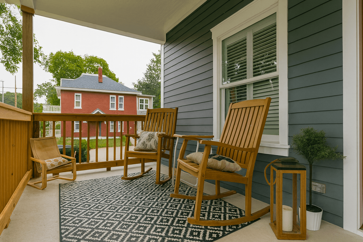 Cozy porch with warm light